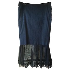 Jean Paul Gaultier Gonna lunga in seta Nero