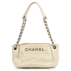 Chanel-Handbags-Cream,Silver hardware