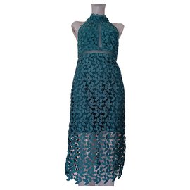 Autre Marque Bardot Etuikleid Blau Polyester Blau