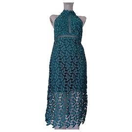 Autre Marque Bardot Sheath Dress Blue Polyester Blue