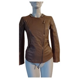 Pinko Lederjacke Braun Braun