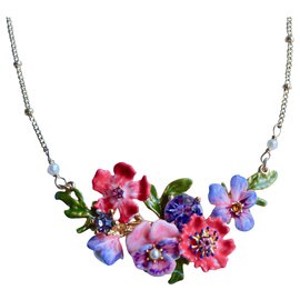 Les Nereides Hermoso collar floral Multicolor