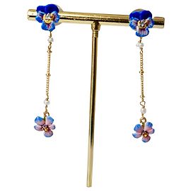 Les Nereides Jolies boucles d'oreilles Bleu