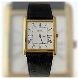 Relógio Piaget de Quartzo Ouro Amarelo e Couro Preto Dourado