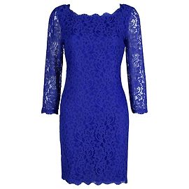 Diane Von Furstenberg DvF Zarita Spitzenkleid Kobalt Blau