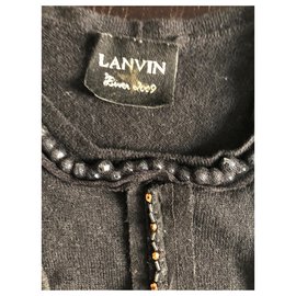 Lanvin-Top bordado-Preto