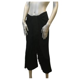 Autre Marque-Pantalones con flecos-Negro