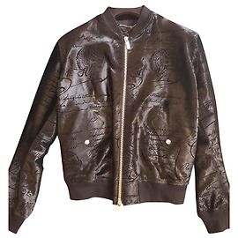 Giacca in pelle Berluti Nero