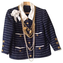 Chanel Jackets Navy blue