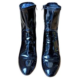 Bottines Louis Vuitton Vernis Noir Noir