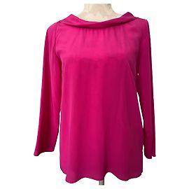Long-sleeved fuchsia silk top Tara Jarmon Fuschia