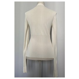 Hermès-Cardigan long Hermès-Blanc cassé