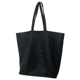 Aridza Bross Black Leather Tote Bag Black