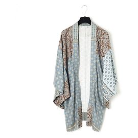Pierre Louis Mascia SKY SILK KIMONO L Bleu clair