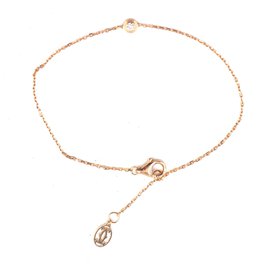 Cartier-Cartier Rose Gold 18k lined C Diamond Chain Bracelet-Golden