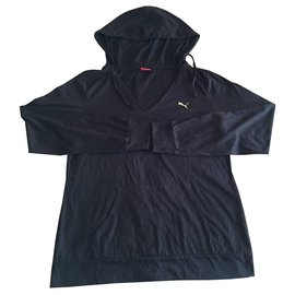 Sweat à capuche Puma noir coton polyester Noir