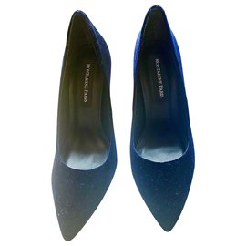Autre Marque-Zapatos de tacón Montaigne Paris de terciopelo-Azul oscuro