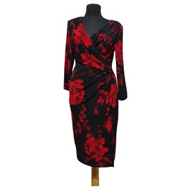 Robe Ralph Lauren Noir Rouge Multicolore Noir Rouge Multicolore