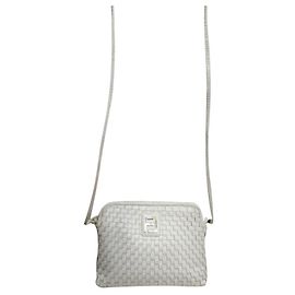 Fendi Bolsa de ombro de couro tecido vintage Branco