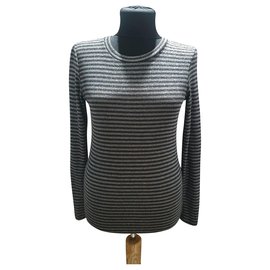 Camicetta a righe argentate Mads Norgaard Argento Grigio