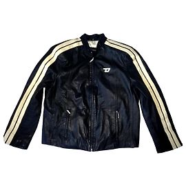 Diesel German Biker style Lamb Leather Black jacket Black