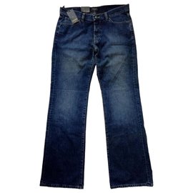 Joop!-Nuovo con etichetta "Ronan" Jeans svasati in cotone denim blu a gamba larga-Blu