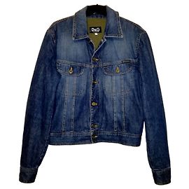 Dolce & Gabbana Authentic Vintage Blue Denim Standard Trucker Jean Jacket Blue