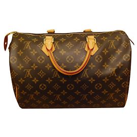 Louis Vuitton Speedy 35 Brown Leather Handbag Brown