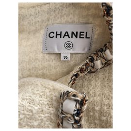 Chanel-Robe Chanel en tweed-Écru