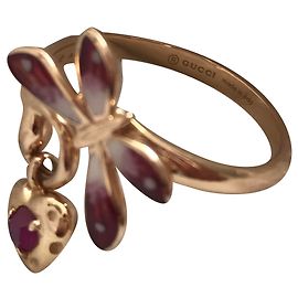 Gucci Anello Flora Gold hardware