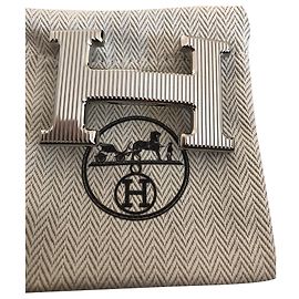 Hebilla de cinturón Hermès modelo H Plata