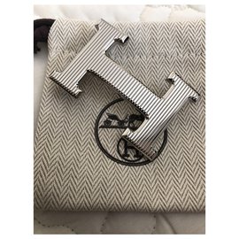 Hermès-Boucle de ceinture Hermès modèle H-Argenté
