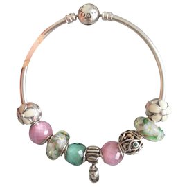 COMPOSITION PANDORA - com ou sem pulseira 19 cm Prata Rosa Branco Multicor Verde Creme Fora de branco Verde claro Hardware prateado