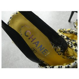 Chanel-talla de zapato chanel 38 en tweed y tacones altos caja nueva-Otro