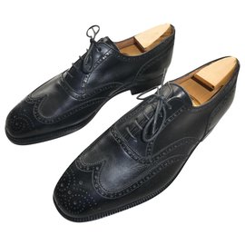 JM Weston-richelieu jm weston vintage size 8E shoe tree provided-Black