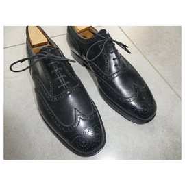JM Weston-richelieu jm weston vintage size 8E shoe tree provided-Black