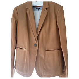 Jaqueta de couro bege Massimo Dutti Bege