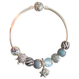 PANDORA MER / SEA - mit oder ohne Armband 19 cm Silber Blau Zebra-druck Hellblau Türkis Dunkelblau Silber Hardware