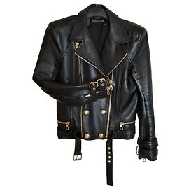 Balmain pour H&M Biker-Jacke Schwarz