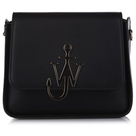 JW Anderson-JW Anderson Black Anchor Box Leather Shoulder Bag-Black