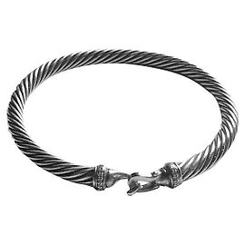 Bracciale David Yurman Cable 5mm Argento e Diamanti Argento