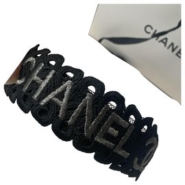 Chanel Accessori per capelli Nero Argento