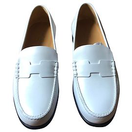 Hermès Mocassins, modèle Kennedy Blanc