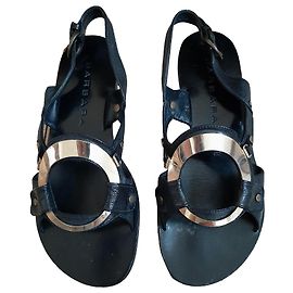 Barbara Bui Black Leather Sandals 38 Black