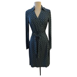Diane Von Furstenberg Vestidos Negro Blanco Azul