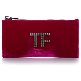 Pochette Tom Ford en velours rose Rose Autre