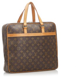 Louis Vuitton-Louis Vuitton Brown Monogram Porte-Documents Pegase-Brown