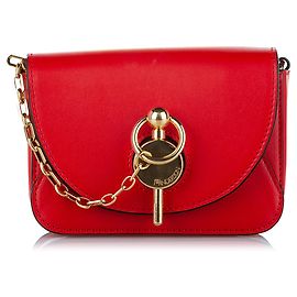Bolso bandolera de cuero rojo Nano Keyts de JW Anderson Roja