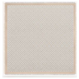 Louis Vuitton Monogram Schal Shine Grau Seide Wolle Grau