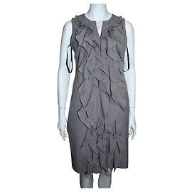 Calvin Klein Robe droite CK à volants sur le devant Gris